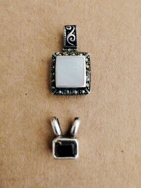 Mop Marcasite Pendant & Boma Smokey Quartz pendant Sterling SIlver